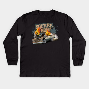 Squarebody Chevy Ratfink Kids Long Sleeve T-Shirt